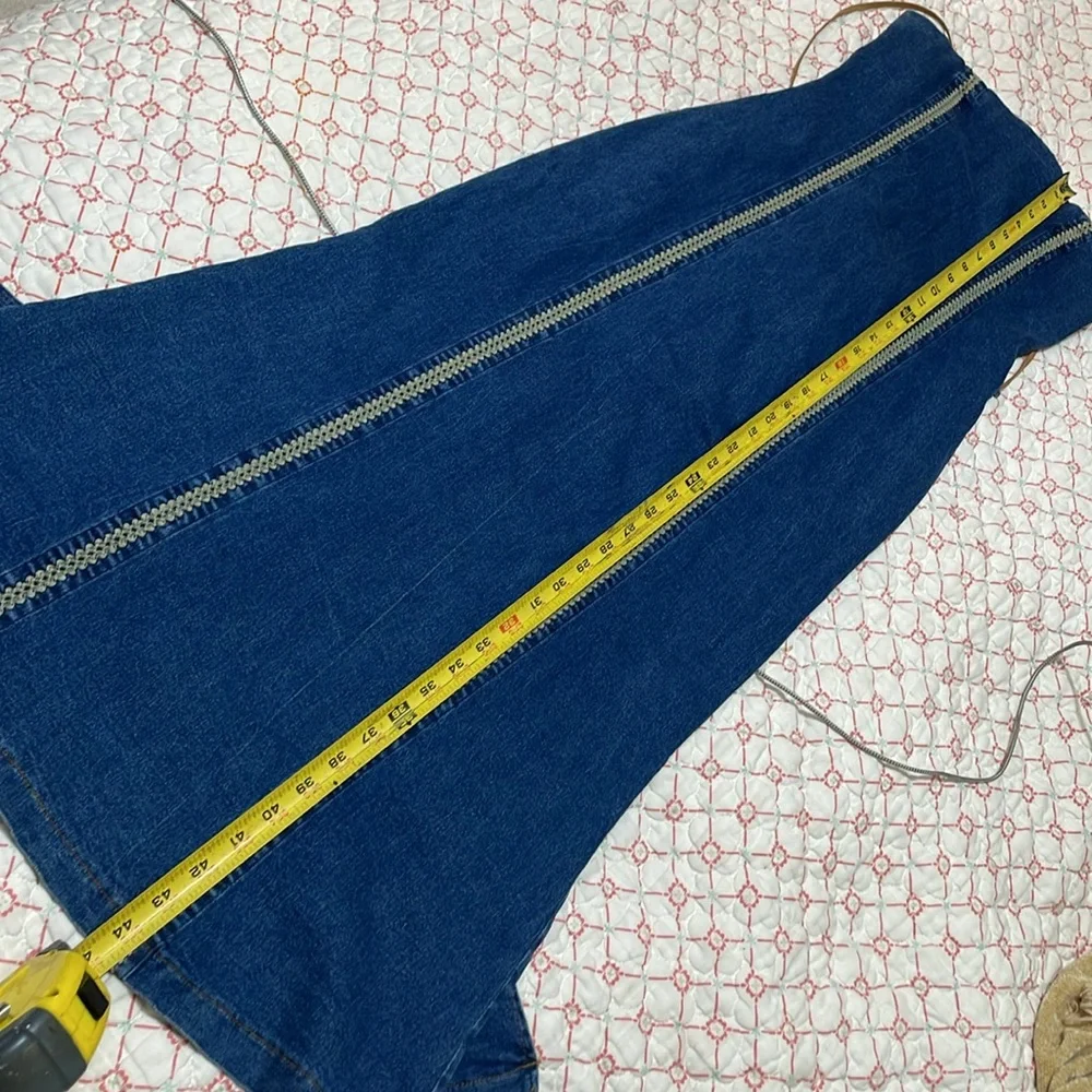 Vintage San Julian strapless denim dress with crochet accent - Picture 11 of 11